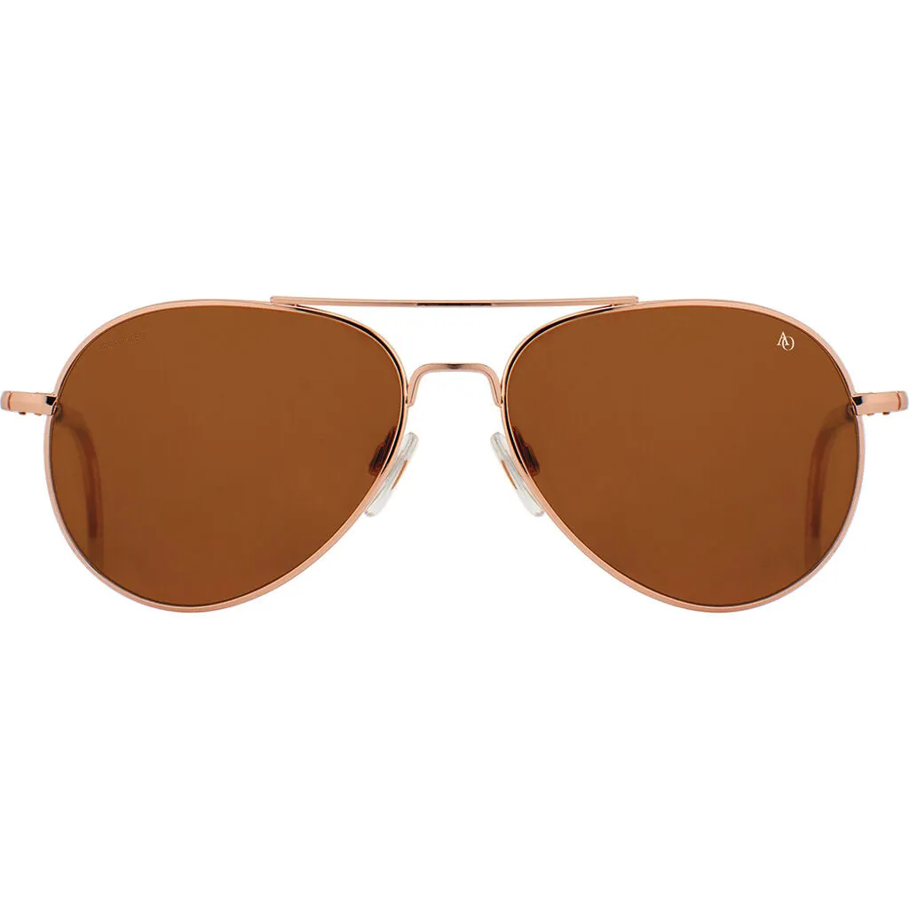 American Optical Big General Sunglasses | Rose Gold/Polarized Glass Brown