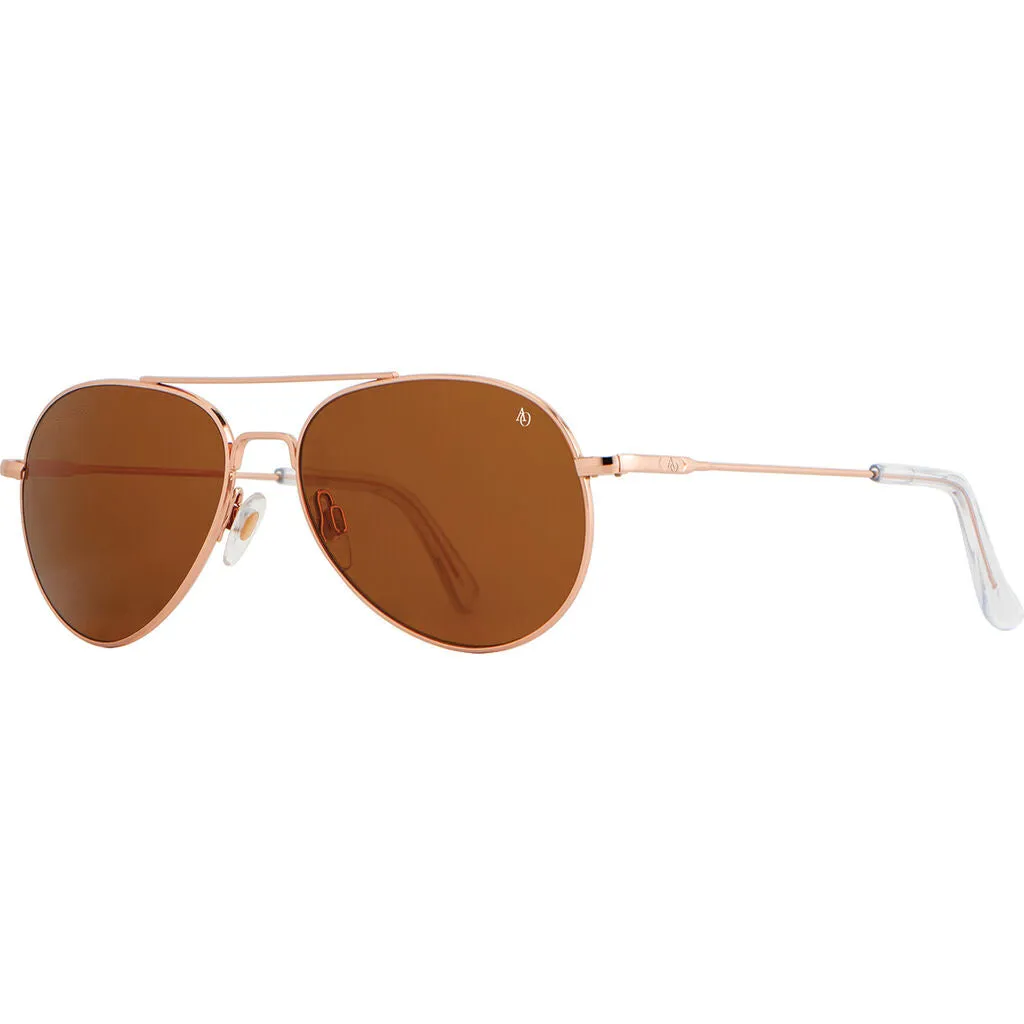 American Optical Big General Sunglasses | Rose Gold/Polarized Glass Brown