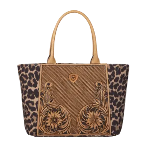 Ariat Leopard Tooled Tote Purse