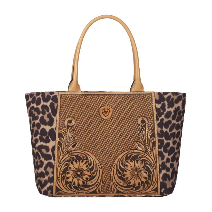 Ariat Leopard Tooled Tote Purse