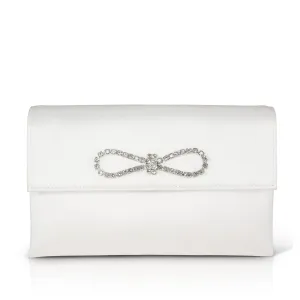 Badgley Mischka Women's Alicia Satin Envelope Clutch in Ivory