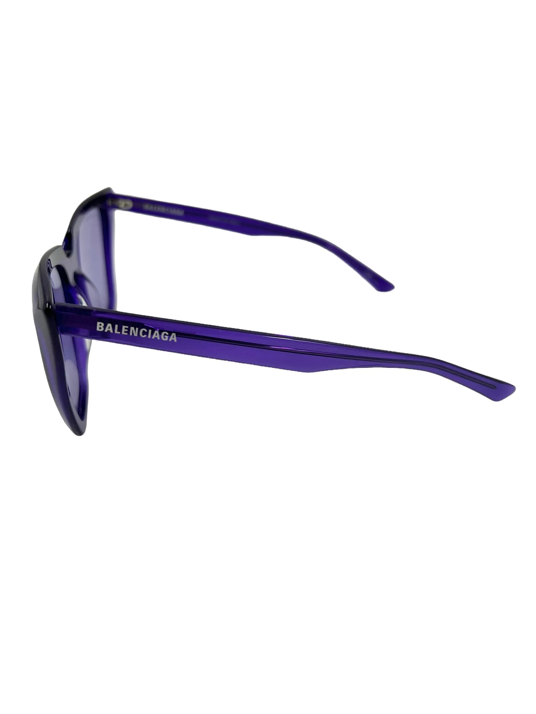 Balenciaga BB0046S 55mm Purple Squared Cat Eye Sunglasses