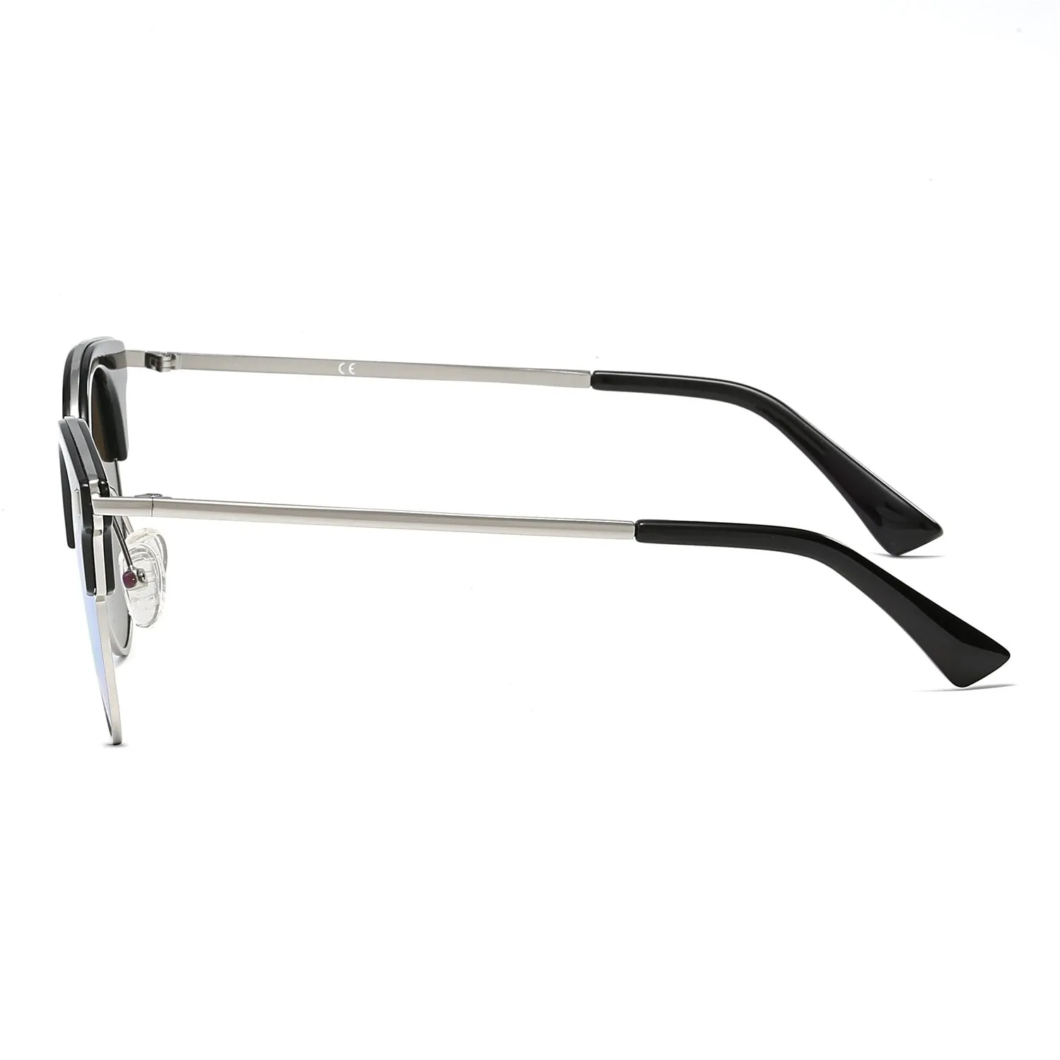 BILOXI Half Frame Round Cat Eye Polarized Sunglasses