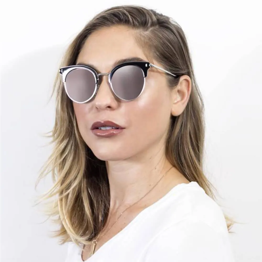 BILOXI Half Frame Round Cat Eye Polarized Sunglasses