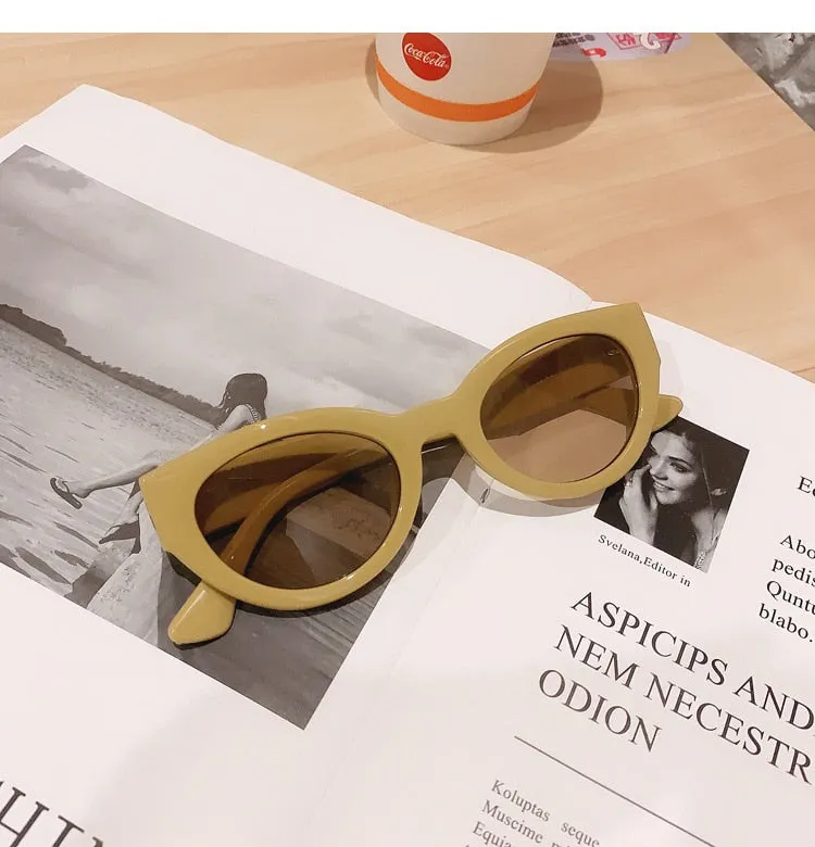 Cat eye Sunglasses Women Pink Triangle Eyeglasses