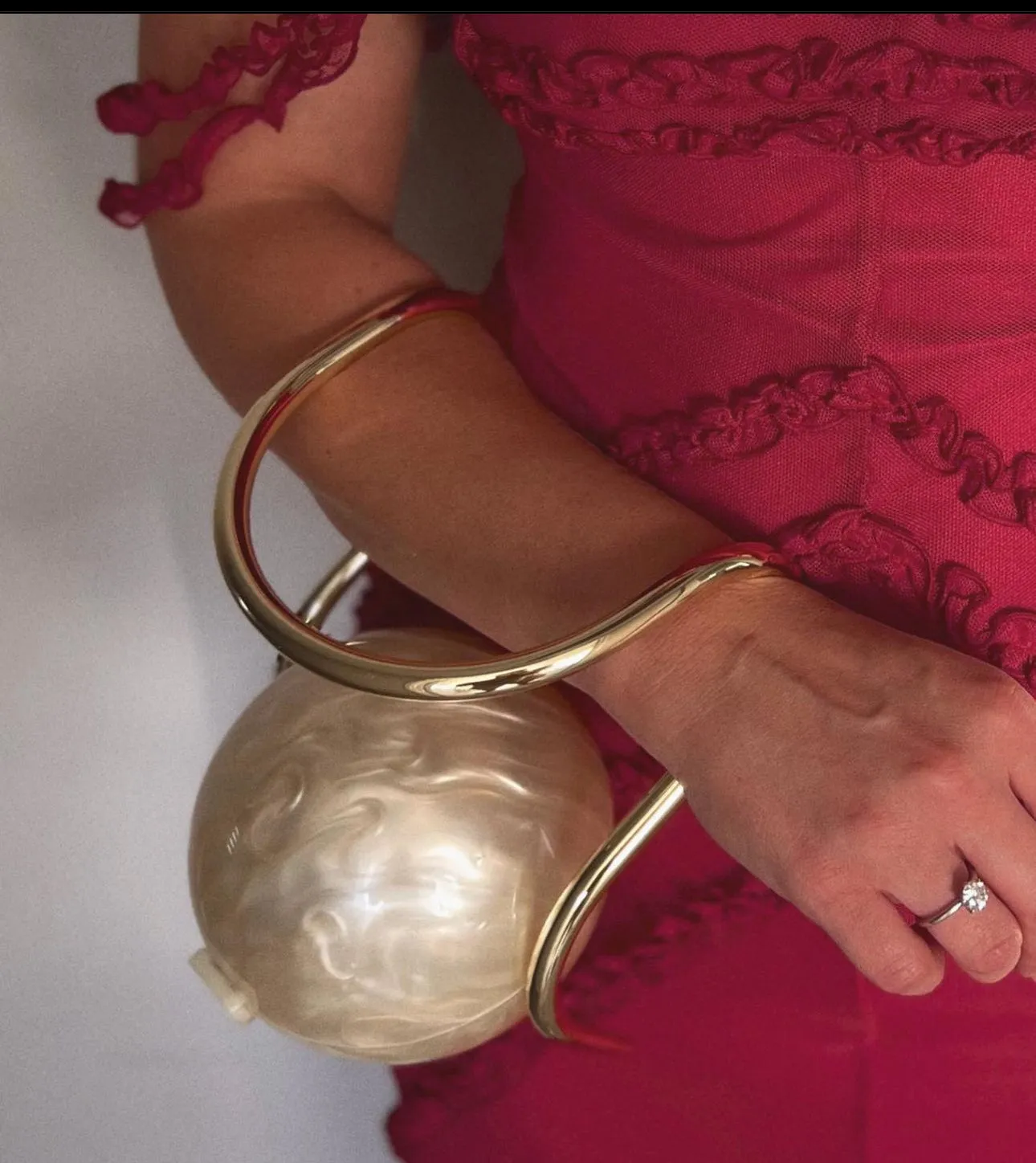 Cult Gaia Pearl Bag, Ivory