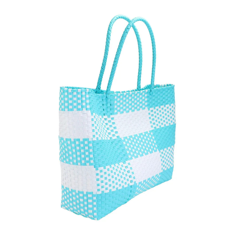 iLLASPARKZ Basket Weave Checkered Hand Bag / Tote Bag