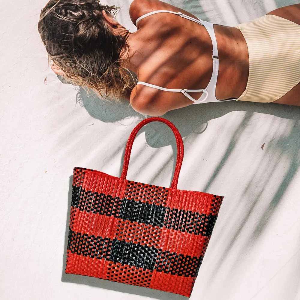 iLLASPARKZ Basket Weave Checkered Hand Bag / Tote Bag