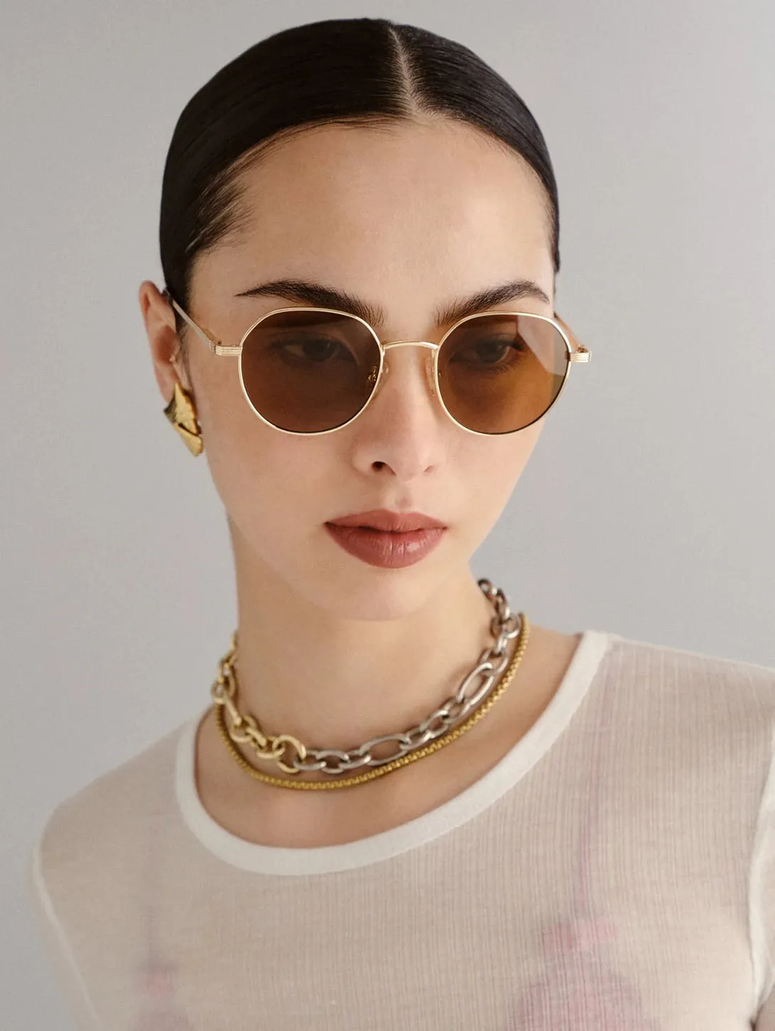 Odyssey Sunglasses - Gold Light Brown Mono