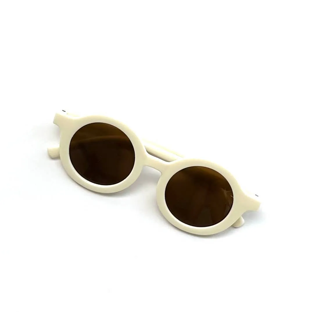 Retro Round Kids Sunglasses Matt Finish: Cream