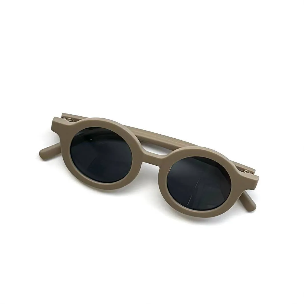 Retro Round Kids Sunglasses Matt Finish: Cream