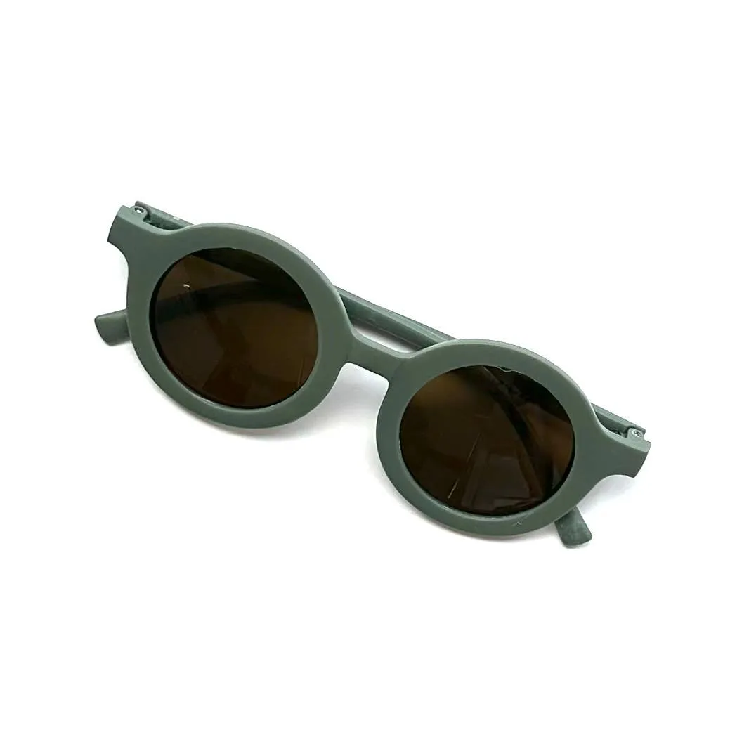 Retro Round Kids Sunglasses Matt Finish: Dark Beige