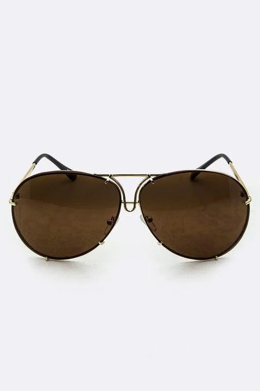Rimeless Aviator Sunglasses