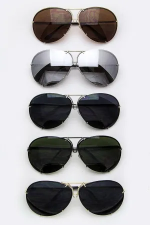 Rimeless Aviator Sunglasses