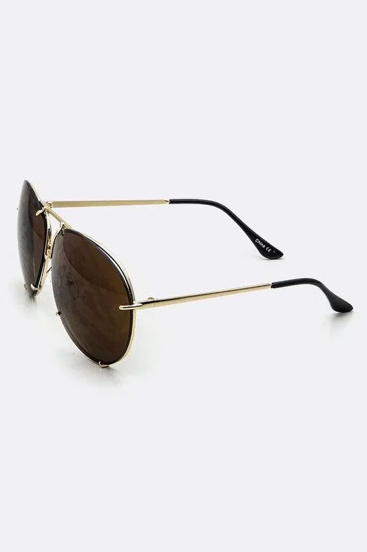 Rimeless Aviator Sunglasses
