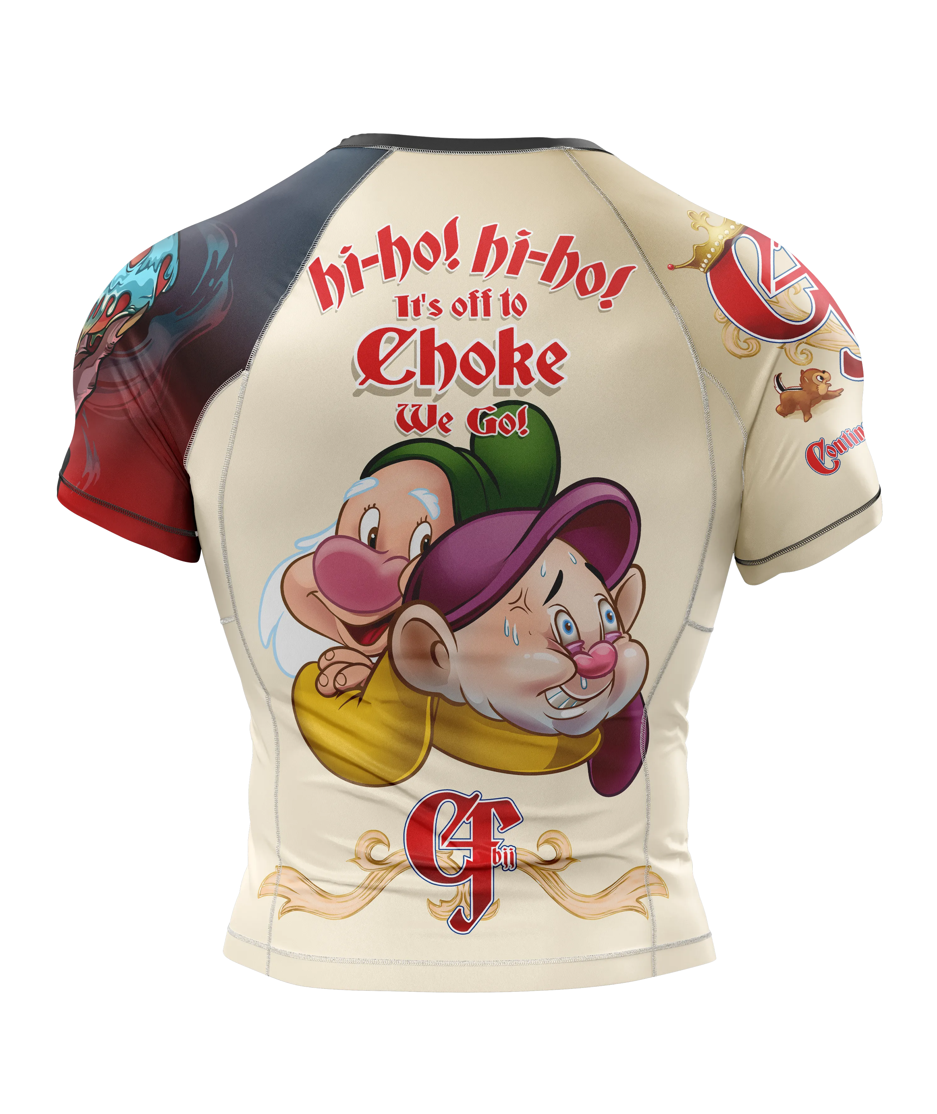 Snow White Belt & the 7 Subs Short Sleeve Rashguard