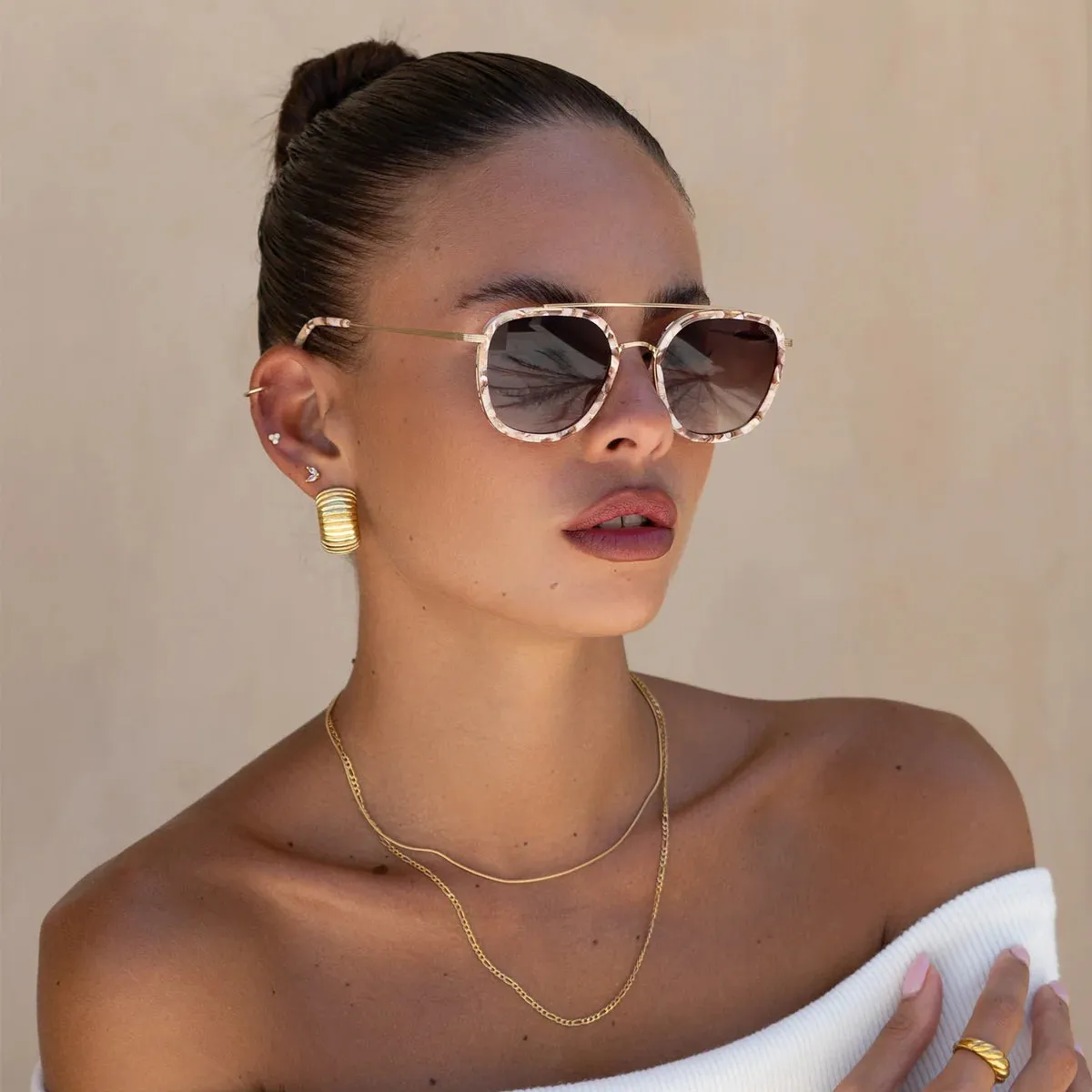 Sunglasses- Weston Pink Pearl/Brown (180-7)