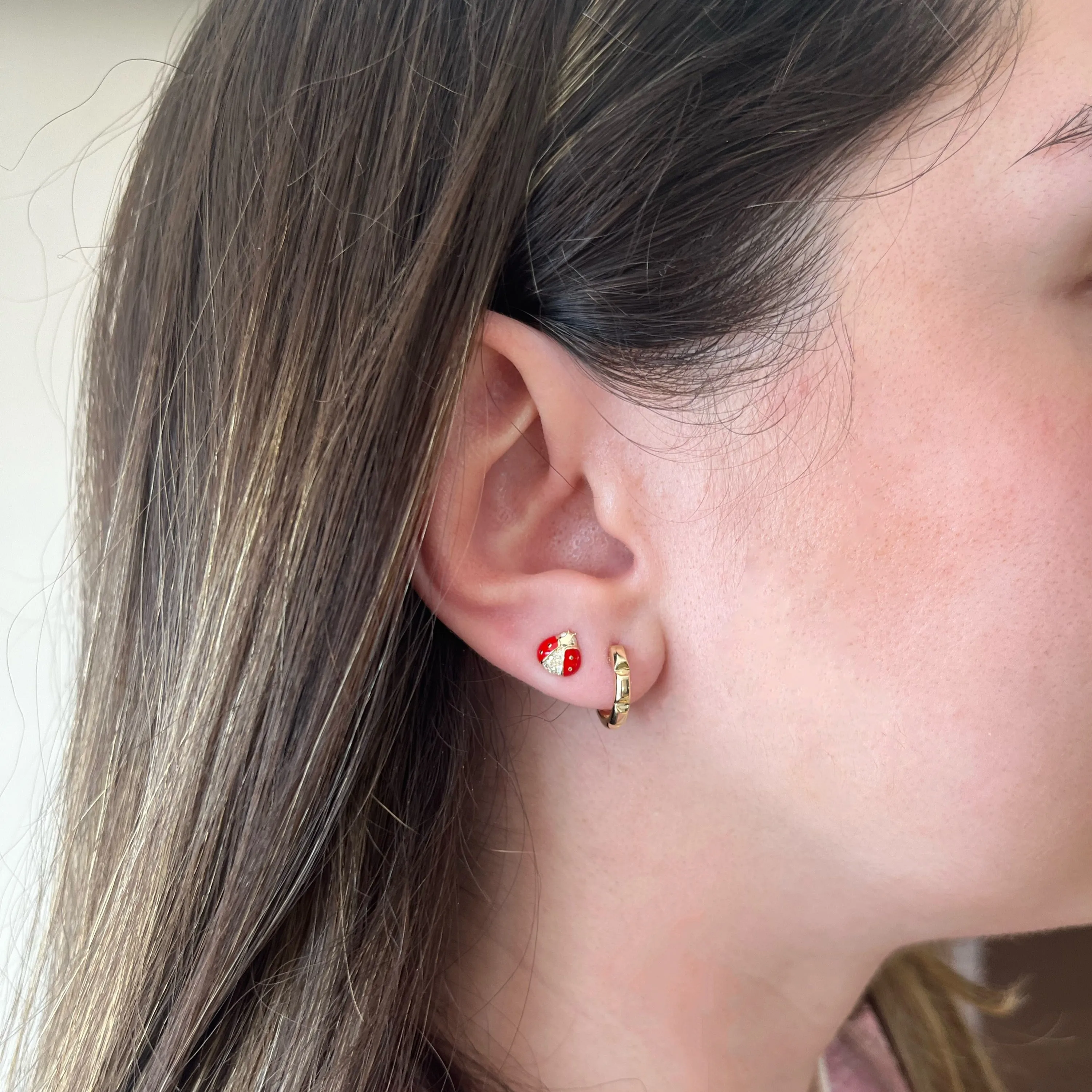 Textured Gold Huggie Earrings
